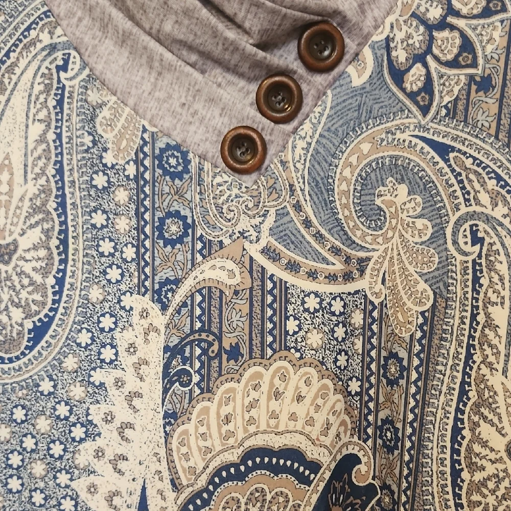 Paisley Print Cowl Neck Blouse - Picture 3 of 10